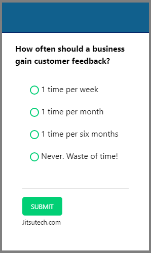 Poll Results: How often should a Business gain Customer Feedback?